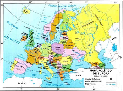 Mapa - Mapa de los Países del Continente Europeo