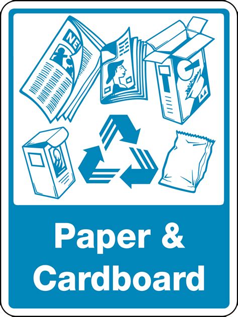 Paper & Cardboard [WIth Recycling Picto] | General Signs | USS