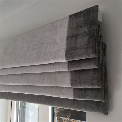 Contrast Border Roman Blind in Soft Grey