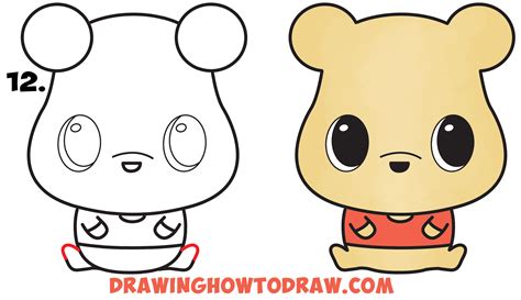 How to Draw a Cute Chibi / Kawaii Winnie The Pooh Easy Step by Step ...