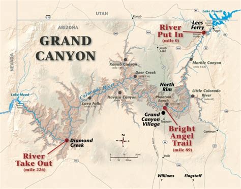 River Map Grand Canyon