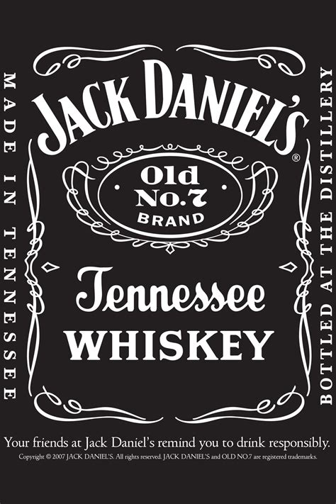 the label for jack daniels'old no 7 whiskey