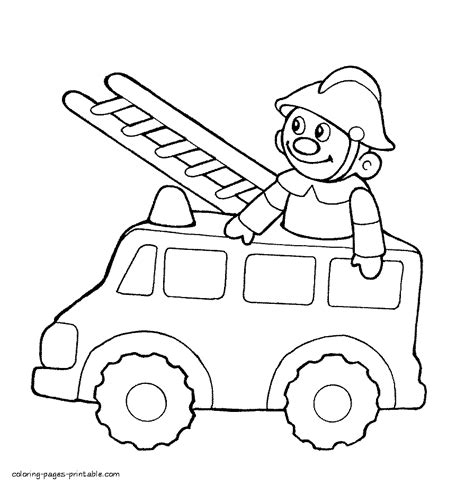 Coloring Pages Fire Truck For Kids Printable