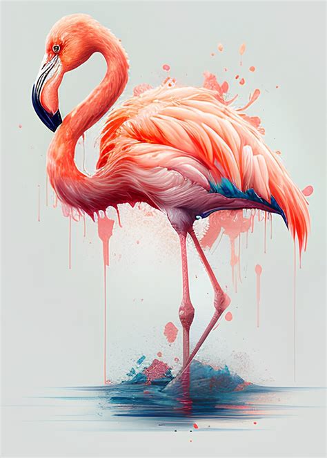 Wall Art Print | Flamingo Watercolor | Europosters