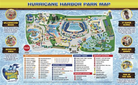 Park Map | Hurricane Harbor Arlington