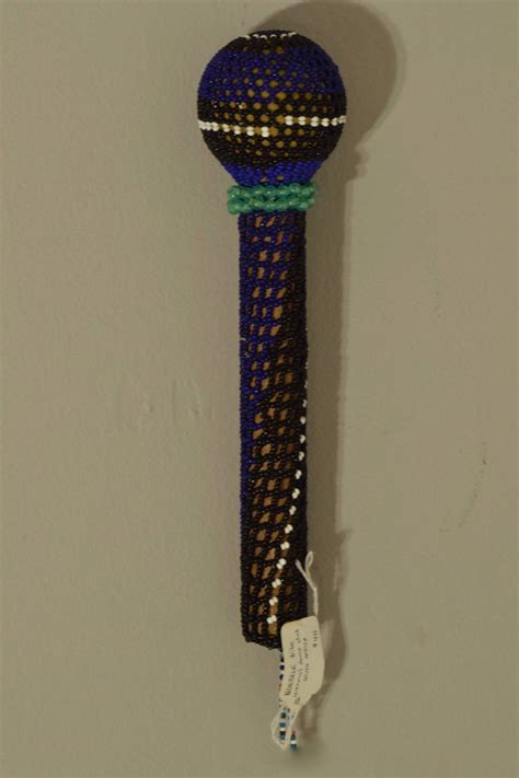 African Ndebele Beaded Dance Stick Zimbabwe South Africa Handmade Blue ...