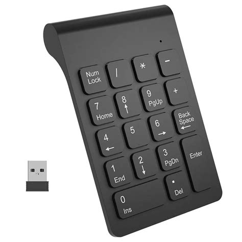 Wireless 2.4GHz 18 Keys Number Pad Numeric Keypad Keyboard for Laptop ...