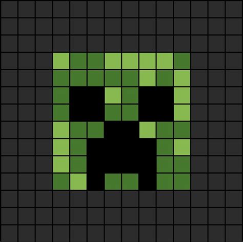 A pixel art template of a creeper's face from Mine-craft the video game ...