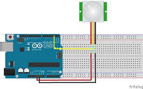 Pir Motion Sensor Arduino Circuit Diagram