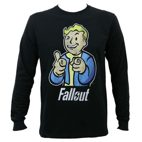 Fallout 4 Vault Boy Slim Fit Long Sleeve Black T-Shirt - Merch2rock ...