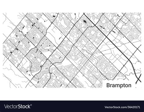 Map brampton city ontario canada horizontal Vector Image