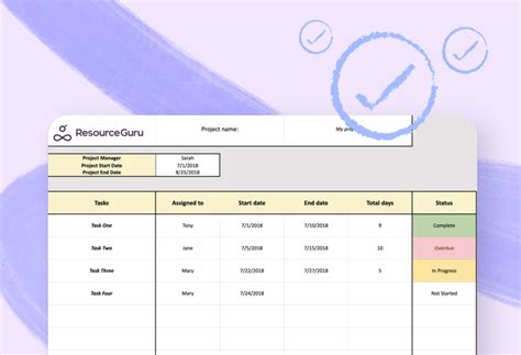 Free project plan template for Excel