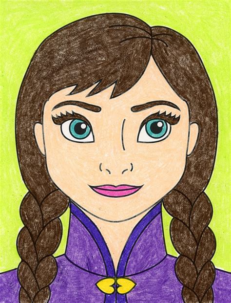 Easy How to Draw Anna from Frozen and Anna Coloring Page