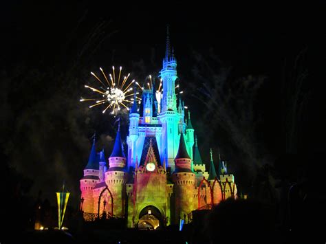 Cinderella Castle lit up and with fireworks (4/18/12) | Vacation places ...