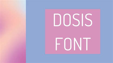 Dosis Font Free Download