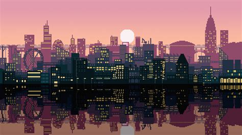 Pixel Art City Wallpaper