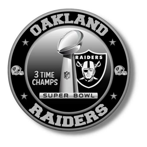 Oakland Raiders Super Bowl Championship Vinyl Sticker, NFL Decal 12 ...