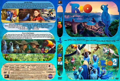 Rio / Rio 2 Double Feature dvd cover (2011-2014) R1 Custom