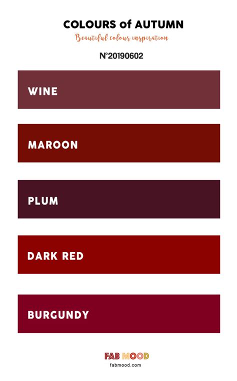 Pretty Autumn Color Palette of Wine + Maroon + Plum + Dark Red and ...