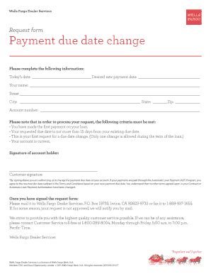 Payment Due Date Change Form (PDF) - Wells Fargo Dealer Services - Fill ...