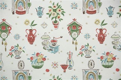 1950s Kitchen Vintage Wallpaper | Vintage wallpaper patterns, Kitchen ...