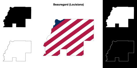 Beauregard Parish, Louisiana outline map set 43105682 Vector Art at ...