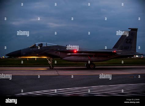 An F-15 Eagle from the 67th Fighter Squadron taxis across the ...