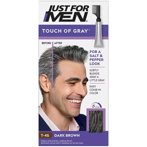 Just For Men Touch of Gray Gray Hair Coloring for Men's with Comb ...