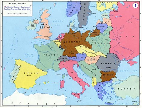 Map of Europe after WWI | Howell World History