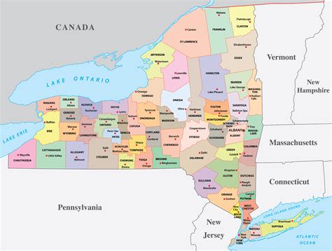 New York Counties Map | Mappr