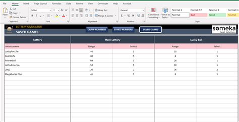 Excel Lottery Simulator | Lottery Simulator Spreadsheet