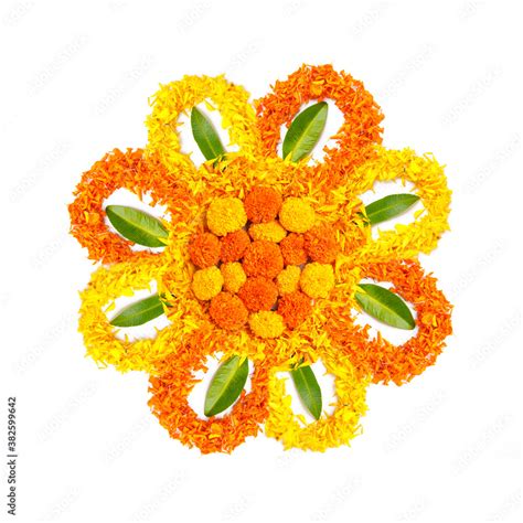 Marigold Flower rangoli Design for Diwali Festival , Indian Festival ...