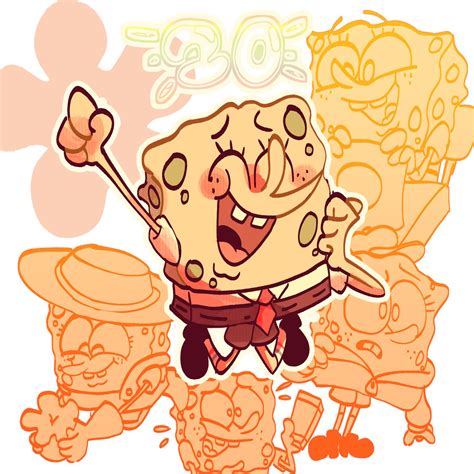 Spongebob fan art boxanetwork Gouache Art & Collectibles