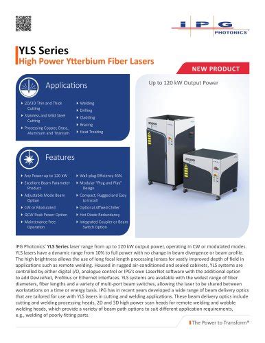 IPG Photonics' Fiber Lasers YLR Series - IPG Photonics Corporation ...