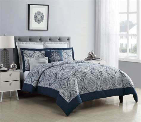 Blue Comforter Sets Walmart : Chezmoi Collection Rosie 7-Piece Blue ...