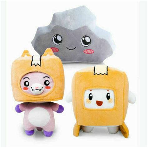 Buy 3Pcs Lankybox Plush Set,Boxy+Foxy+Rocky Anime Soft Toy,Removable ...