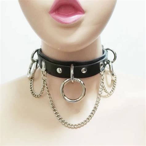 New Fashion Harajuku punk Handmade Choker necklace Leather Collar belt ...