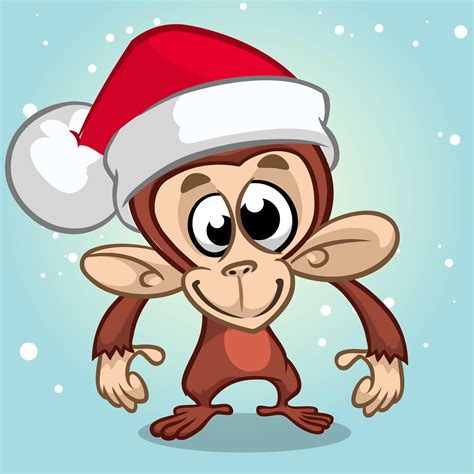 Cartoon chimpanzee monkey Christmas 689779 Vector Art at Vecteezy