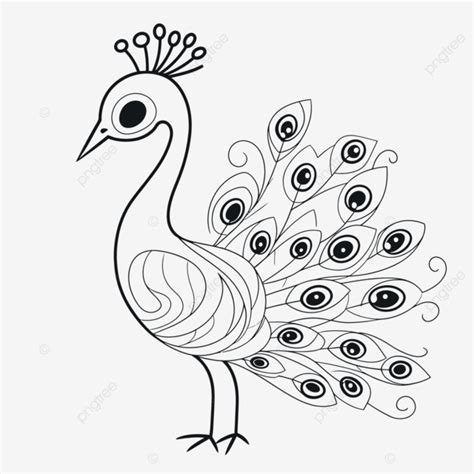 Coloring Pages Of A Peacock Design Outline Sketch Drawing Vector, Wing ...