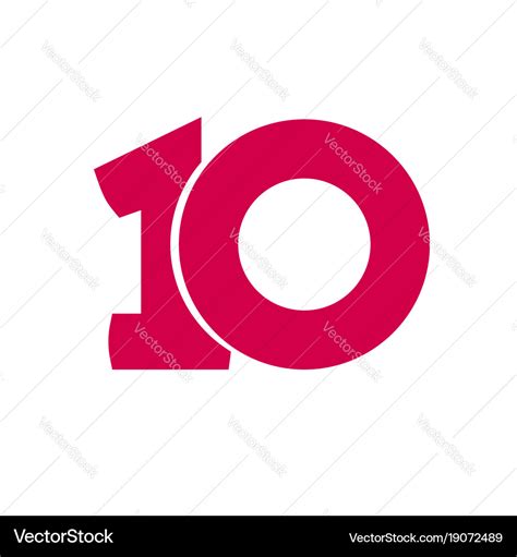 Number 10 symbol simple ten text isolated Vector Image