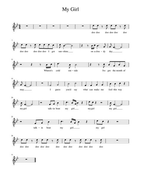 My Girl-Tenor Sheet music for Piano | Download free in PDF or MIDI ...