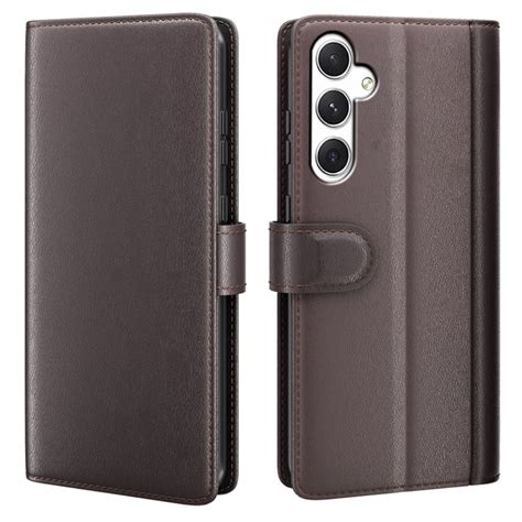 Samsung Galaxy S24 Genuine Leather Wallet Case Brown