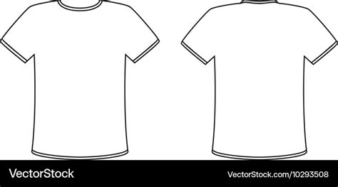 Blank front and back t-shirt design template set Vector Image