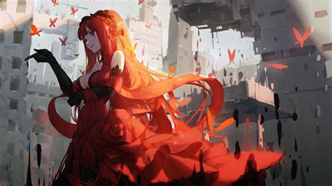 Desktop Wallpaper Red Head, Anime Girl, Original, 4k, Hd Image, Picture ...