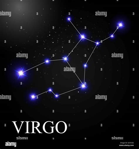 Virgo Zodiac Sign with Beautiful Bright Stars on the Background Stock ...