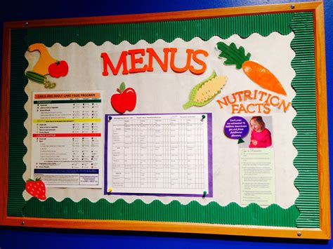 We have our menus displayed on this board. | Cafeteria bulletin boards ...