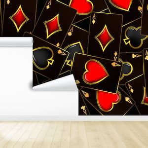 Playing Cards Wallpaper Poker Casino & Card Suits Self Adhesive Poker ...