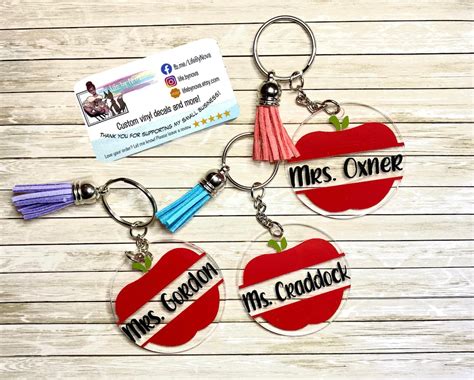 Personalized Teacher Keychain With Tassel - Etsy