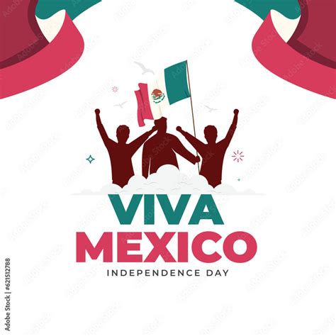 Viva mexico independence day banner design template Stock Vector ...