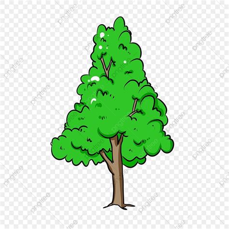 Big Oak Tree Clipart Hd PNG, Green Cartoon Big Tree, Cartoon Big Tree ...